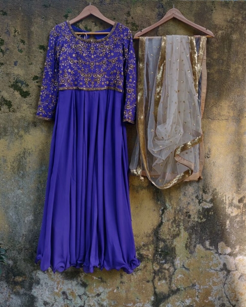 Purple Zardozi Work Anarkali Anarkali And Suits