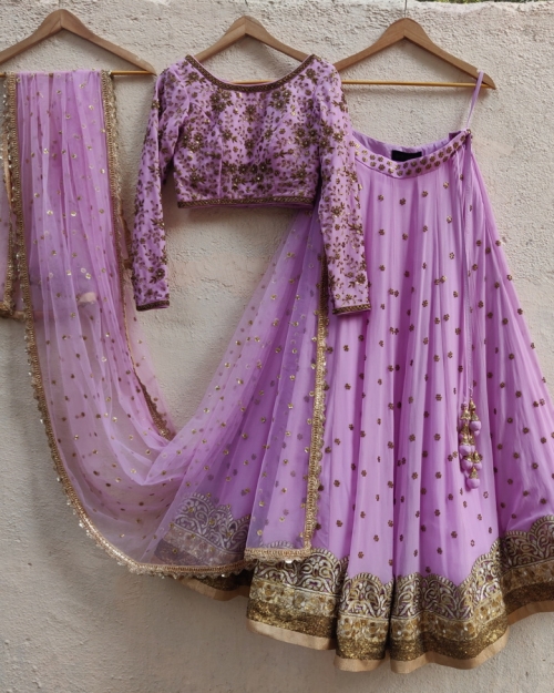 Lavender Sharmily Lehenga Set Bridal Couture